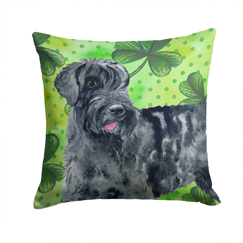 Giant Schnauzer St Patrick's Decorative Throw Pillow 14x14 Indoor Outdoor Accent Cushion, Fabric Cover with Insert for Sofa, Bed, Porch & Living Room