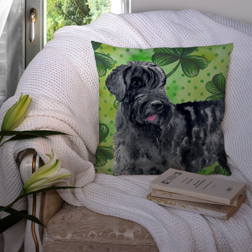 Giant Schnauzer St Patrick's Decorative Throw Pillow 14x14 Indoor Outdoor Accent Cushion, Fabric Cover with Insert for Sofa, Bed, Porch & Living Room