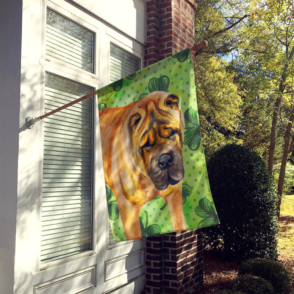 Shar Pei St Patrick's House Flag 28x40 Porch Sleeve Pole Decorative Outside Yard Banner Artwork Wall Hanging, Polyester