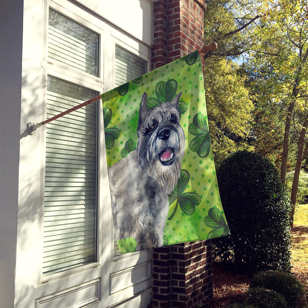 Schnauzer St Patrick's House Flag 28x40 Porch Sleeve Pole Decorative Outside Yard Banner Artwork Wall Hanging, Polyester
