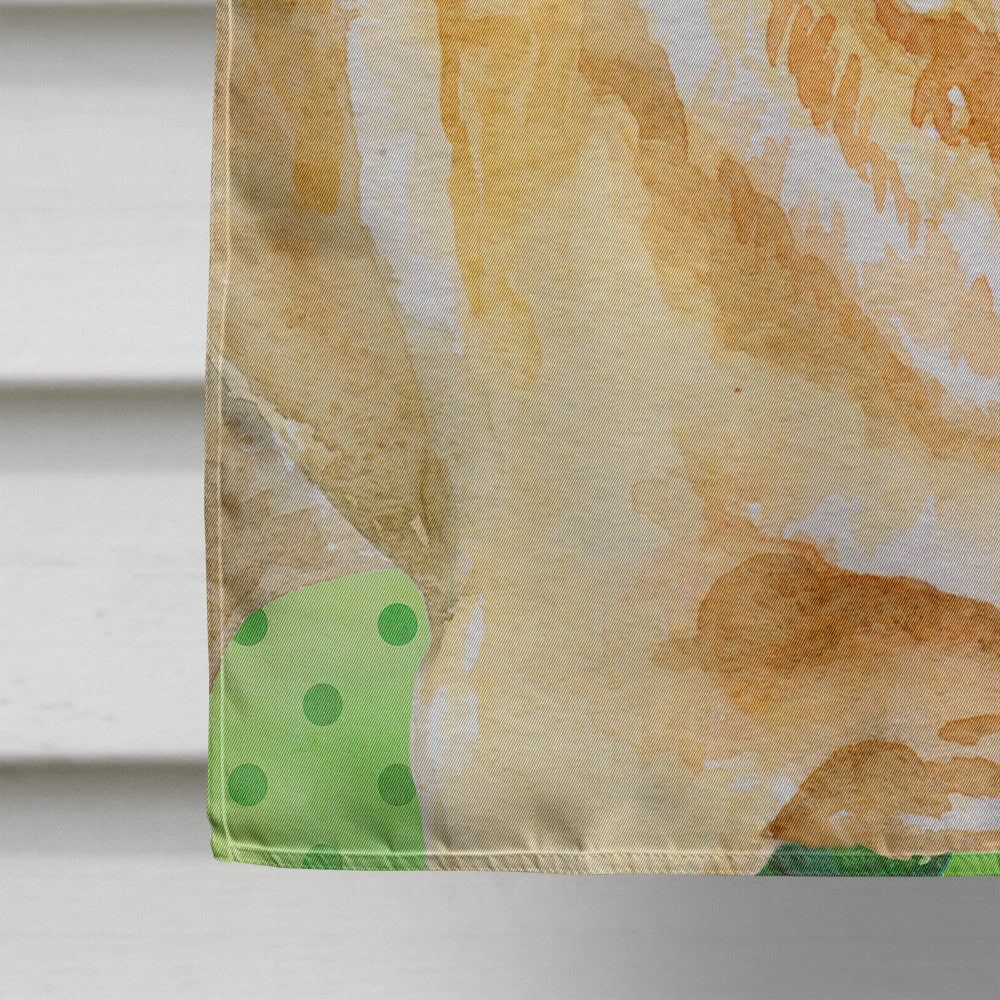 Golden Retriever St Patrick's House Flag 28x40 Porch Sleeve Pole Decorative Outside Yard Banner Artwork Wall Hanging, Polyester