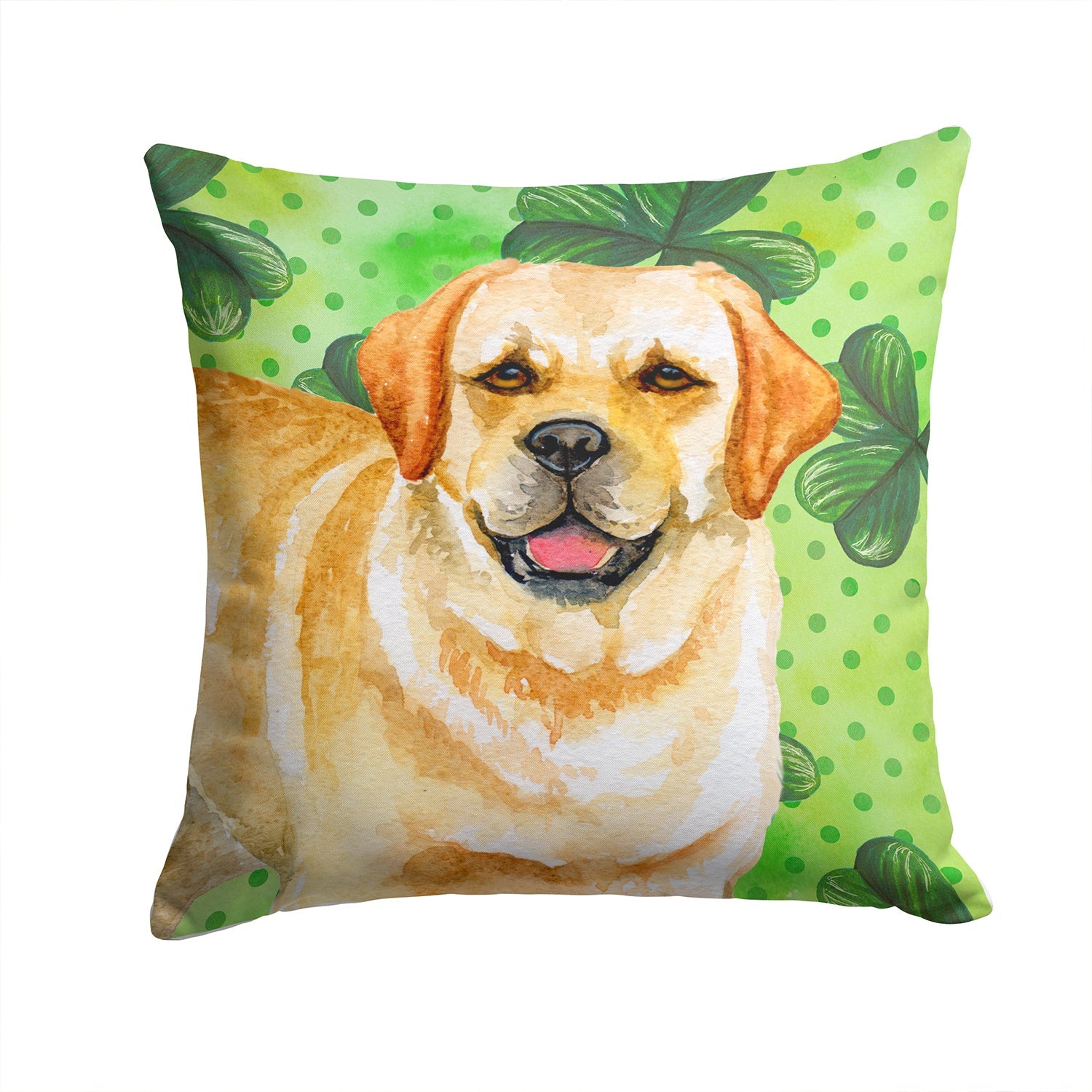 Golden Retriever St Patrick's Decorative Throw Pillow 14x14 Indoor Outdoor Accent Cushion, Fabric Cover with Insert for Sofa, Bed, Porch & Living Room
