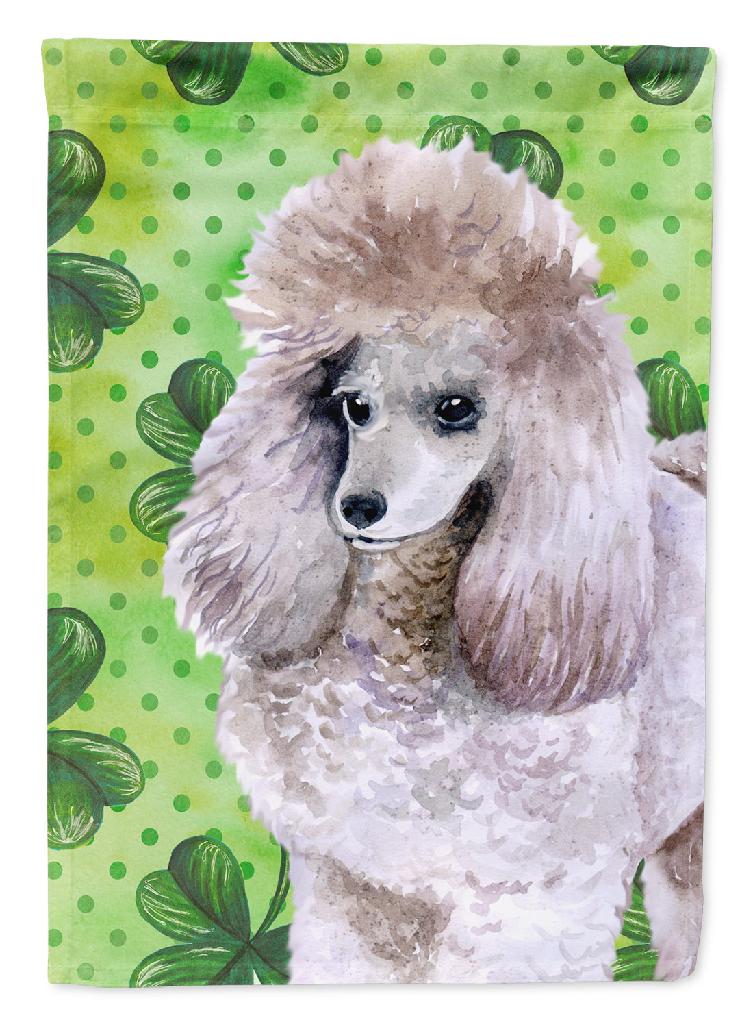 Poodle St Patrick's House Flag 28x40 Porch Sleeve Pole Decorative Outside Yard Banner Artwork Wall Hanging, Polyester