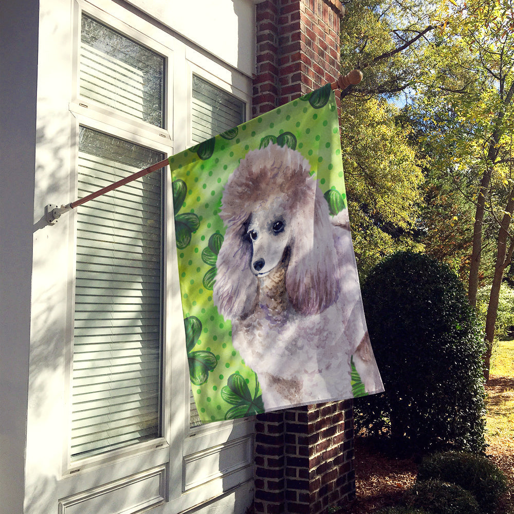 Poodle St Patrick's House Flag 28x40 Porch Sleeve Pole Decorative Outside Yard Banner Artwork Wall Hanging, Polyester
