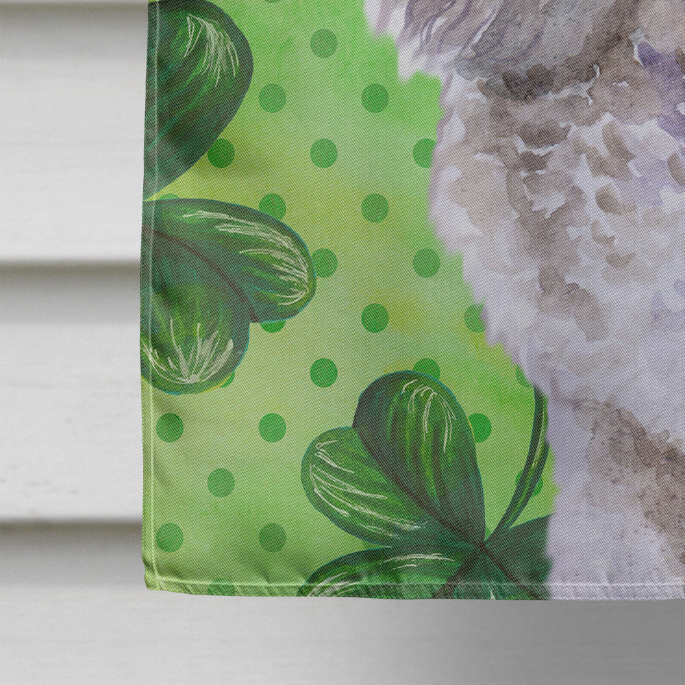 Poodle St Patrick's House Flag 28x40 Porch Sleeve Pole Decorative Outside Yard Banner Artwork Wall Hanging, Polyester