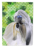 Shih Tzu St Patrick's House Flag 28x40 Porch Sleeve Pole Decorative Outside Yard Banner Artwork Wall Hanging, Polyester
