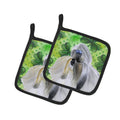 Shih Tzu St Patrick's Pot Holder Set of 2 Heat Resistant Quilted Hot Pads 7.5 x 7.5 Inch, Insulated Kitchen Trivets for Cooking & Baking