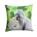 Shih Tzu St Patrick's Decorative Throw Pillow 14x14 Indoor Outdoor Accent Cushion, Fabric Cover with Insert for Sofa, Bed, Porch & Living Room