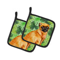 Small Brabant Griffon St Patrick's Pot Holder Set of 2 Heat Resistant Quilted Hot Pads 7.5 x 7.5 Inch, Insulated Kitchen Trivets for Cooking & Baking
