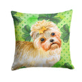 Morkie St Patrick's Decorative Throw Pillow 14x14 Indoor Outdoor Accent Cushion, Fabric Cover with Insert for Sofa, Bed, Porch & Living Room
