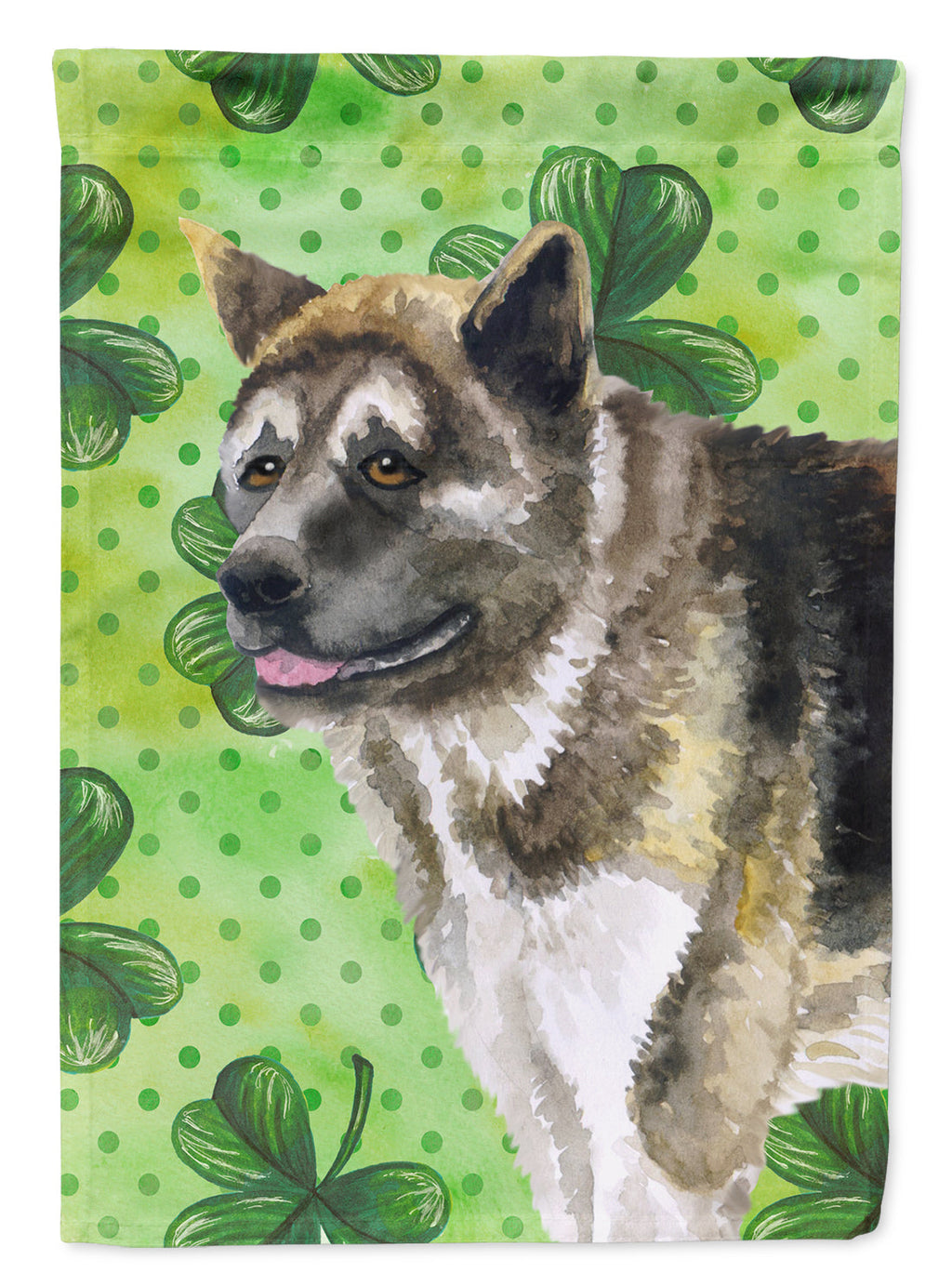 American Akita St Patrick's House Flag 28x40 Porch Sleeve Pole Decorative Outside Yard Banner Artwork Wall Hanging, Polyester