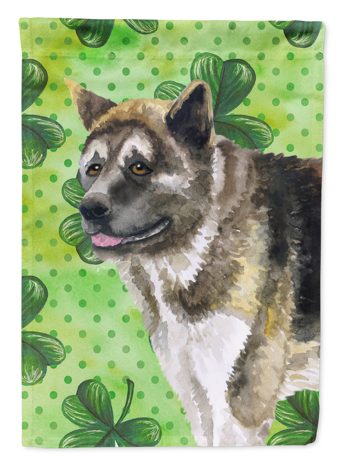 American Akita St Patrick's House Flag 28x40 Porch Sleeve Pole Decorative Outside Yard Banner Artwork Wall Hanging, Polyester