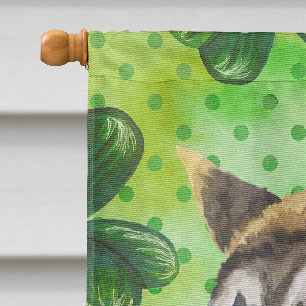 American Akita St Patrick's House Flag 28x40 Porch Sleeve Pole Decorative Outside Yard Banner Artwork Wall Hanging, Polyester
