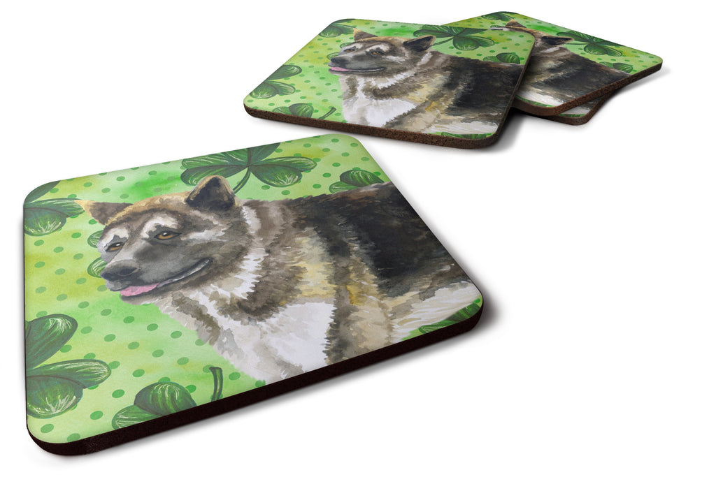 American Akita St Patrick's Foam Coasters Set of 4 Cup Coasters for Indoor Outdoor, Tabletop Protection, Anti Slip, Mouse pad Material