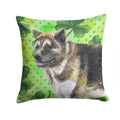 American Akita St Patrick's Decorative Throw Pillow 14x14 Indoor Outdoor Accent Cushion, Fabric Cover with Insert for Sofa, Bed, Porch & Living Room
