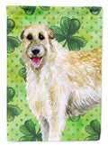 Irish Wolfhound St Patrick's House Flag 28x40 Porch Sleeve Pole Decorative Outside Yard Banner Artwork Wall Hanging, Polyester