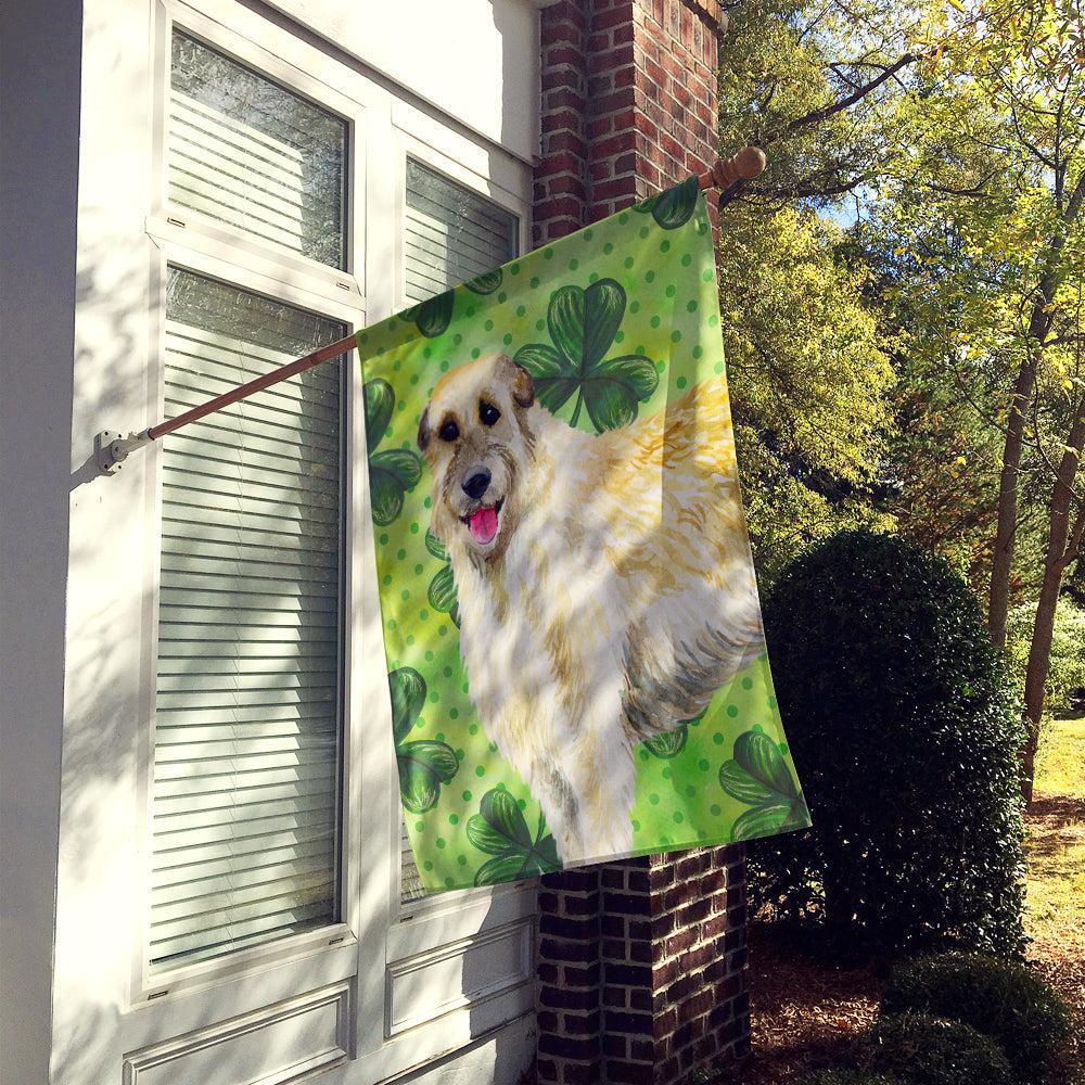 Irish Wolfhound St Patrick's House Flag 28x40 Porch Sleeve Pole Decorative Outside Yard Banner Artwork Wall Hanging, Polyester