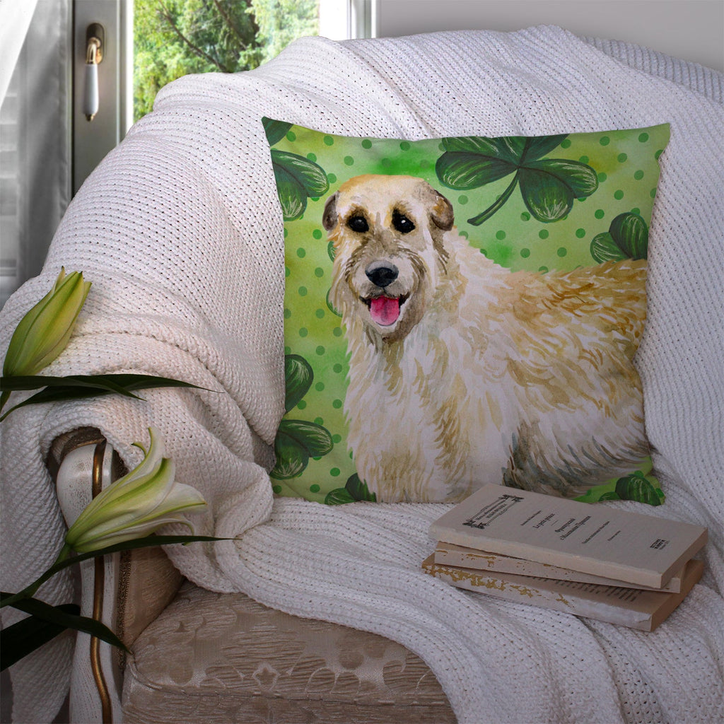 Irish Wolfhound St Patrick's Decorative Throw Pillow 14x14 Indoor Outdoor Accent Cushion, Fabric Cover with Insert for Sofa, Bed, Porch & Living Room