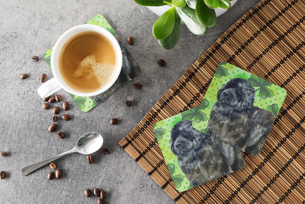 Newfoundland St Patrick's Foam Coasters Set of 4 Cup Coasters for Indoor Outdoor, Tabletop Protection, Anti Slip, Mouse pad Material