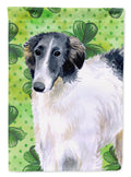 Borzoi St Patrick's House Flag 28x40 Porch Sleeve Pole Decorative Outside Yard Banner Artwork Wall Hanging, Polyester