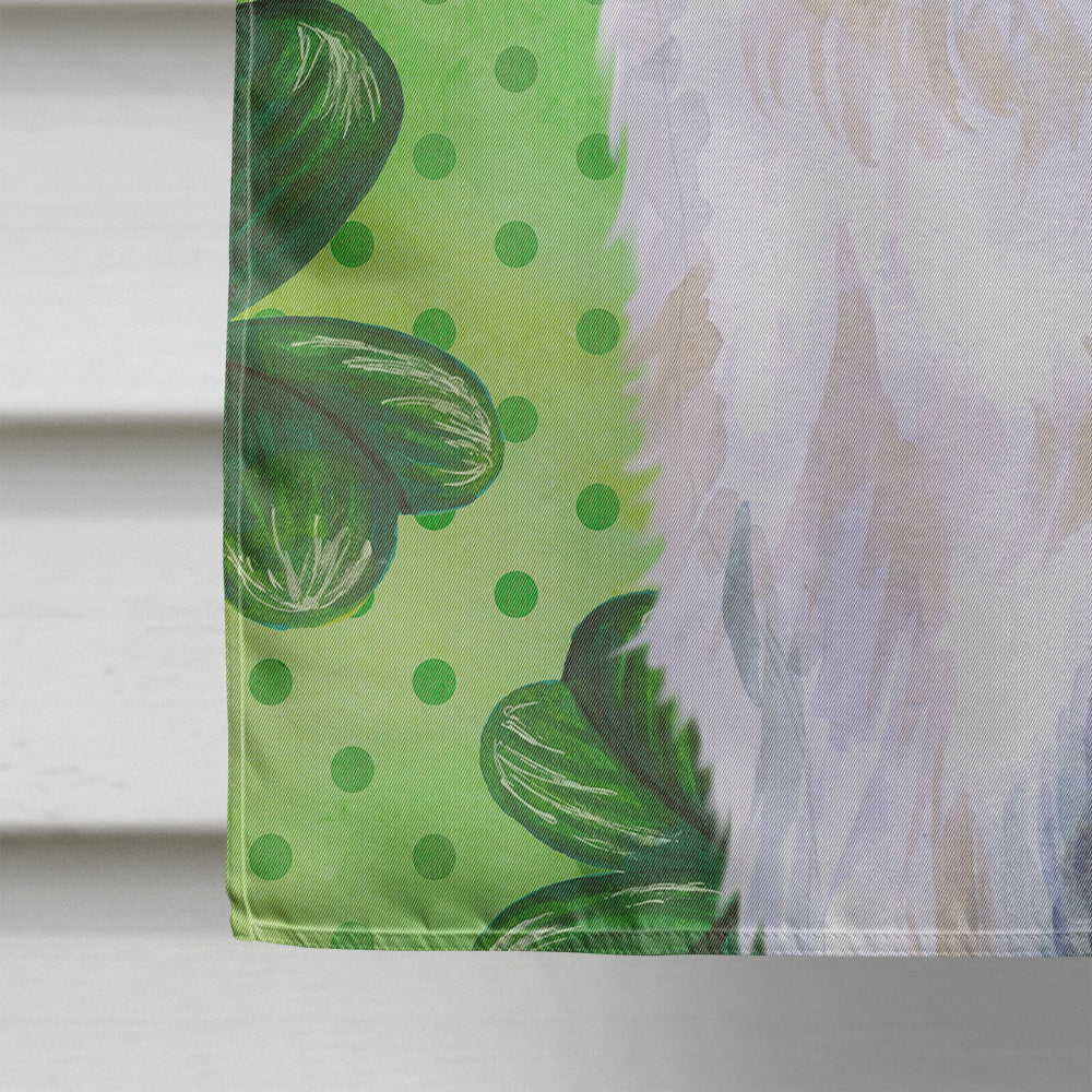 Borzoi St Patrick's House Flag 28x40 Porch Sleeve Pole Decorative Outside Yard Banner Artwork Wall Hanging, Polyester