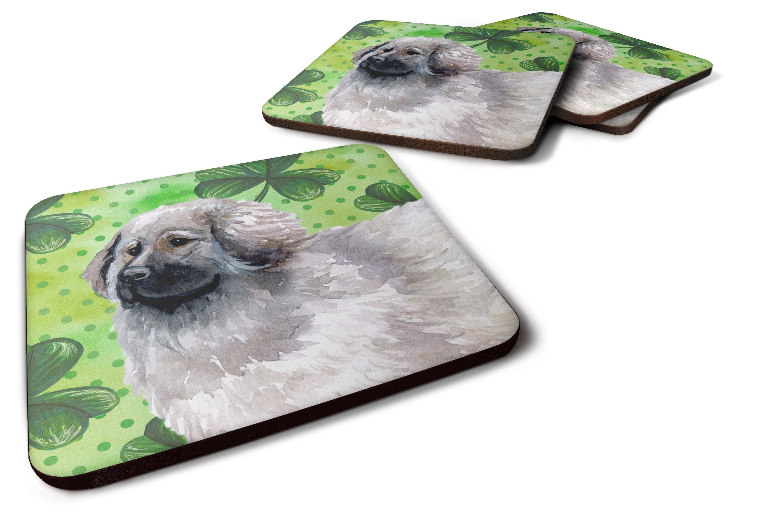 Moscow Watchdog St Patrick's Foam Coasters Set of 4 Cup Coasters for Indoor Outdoor, Tabletop Protection, Anti Slip, Mouse pad Material