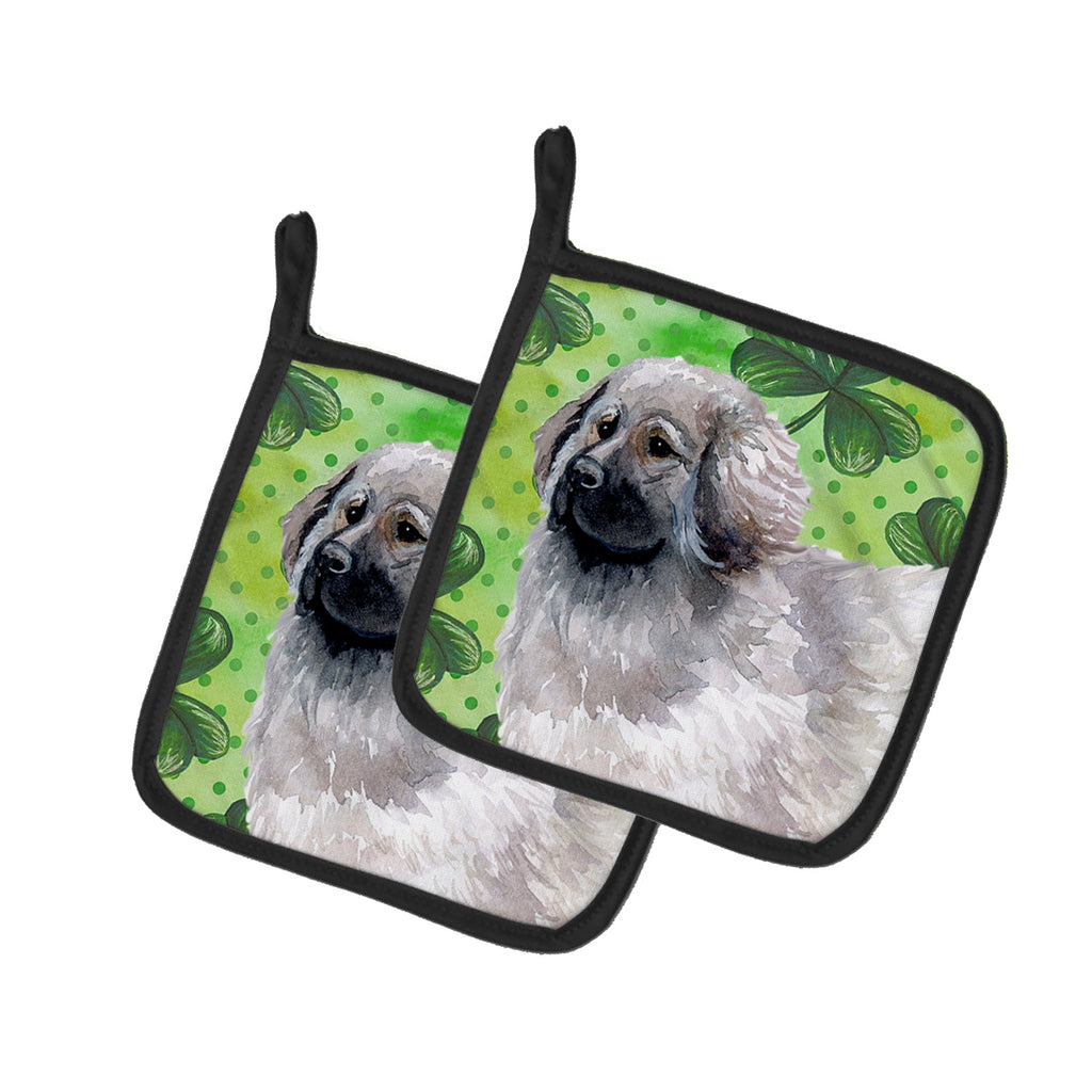Moscow Watchdog St Patrick's Pot Holder Set of 2 Heat Resistant Quilted Hot Pads 7.5 x 7.5 Inch, Insulated Kitchen Trivets for Cooking & Baking