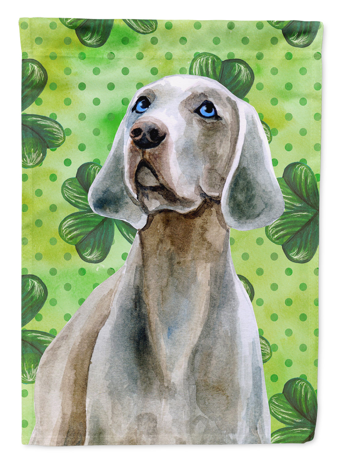 Weimaraner St Patrick's House Flag 28x40 Porch Sleeve Pole Decorative Outside Yard Banner Artwork Wall Hanging, Polyester