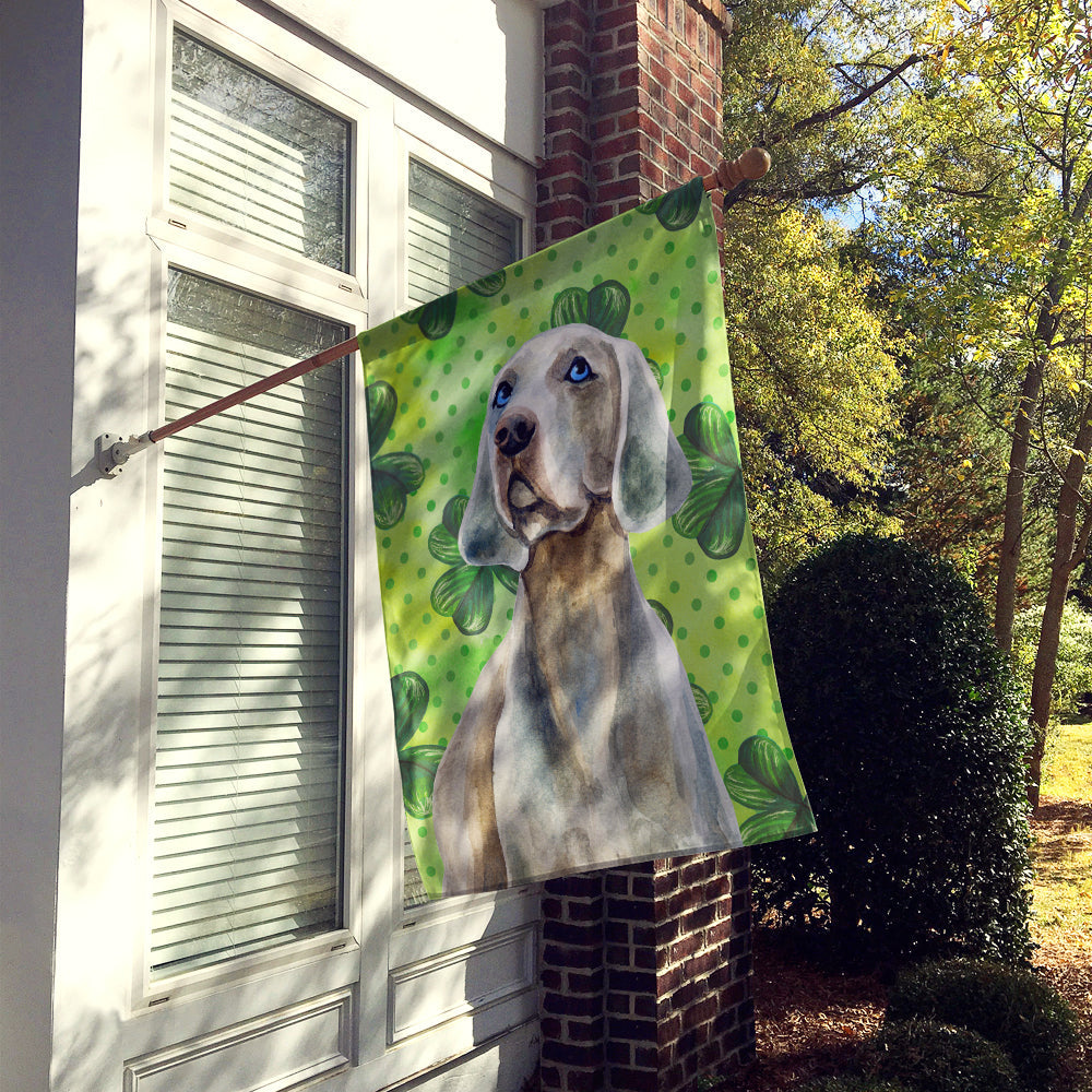 Weimaraner St Patrick's House Flag 28x40 Porch Sleeve Pole Decorative Outside Yard Banner Artwork Wall Hanging, Polyester