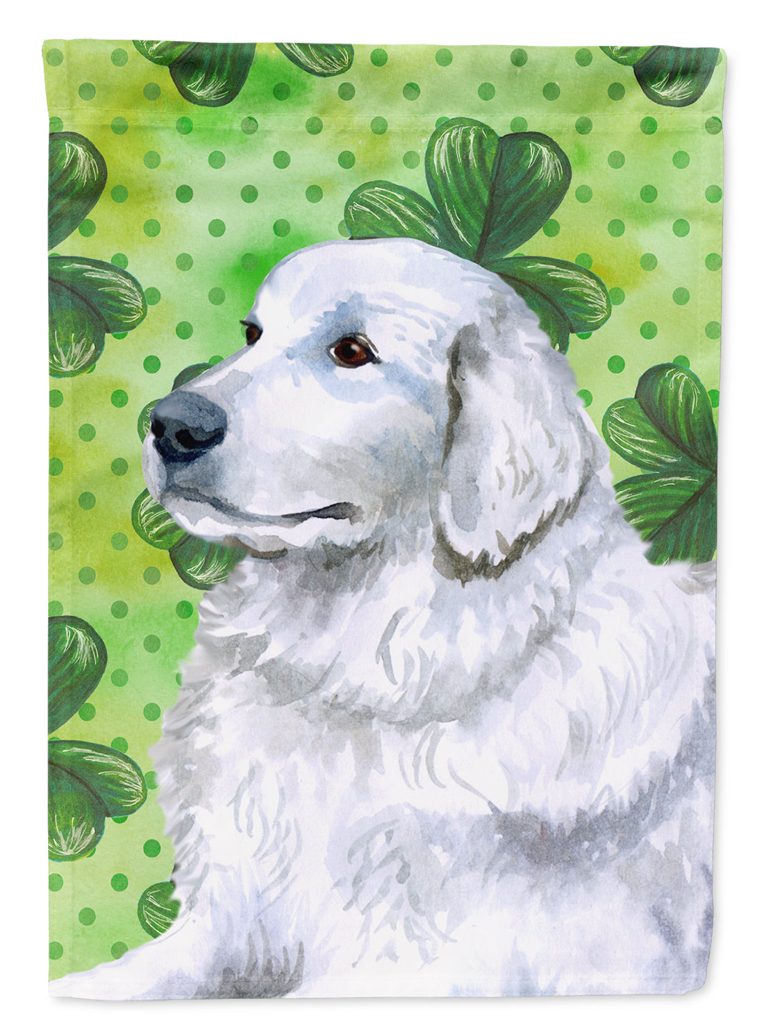 Maremma Sheepdog St Patrick's House Flag 28x40 Porch Sleeve Pole Decorative Outside Yard Banner Artwork Wall Hanging, Polyester