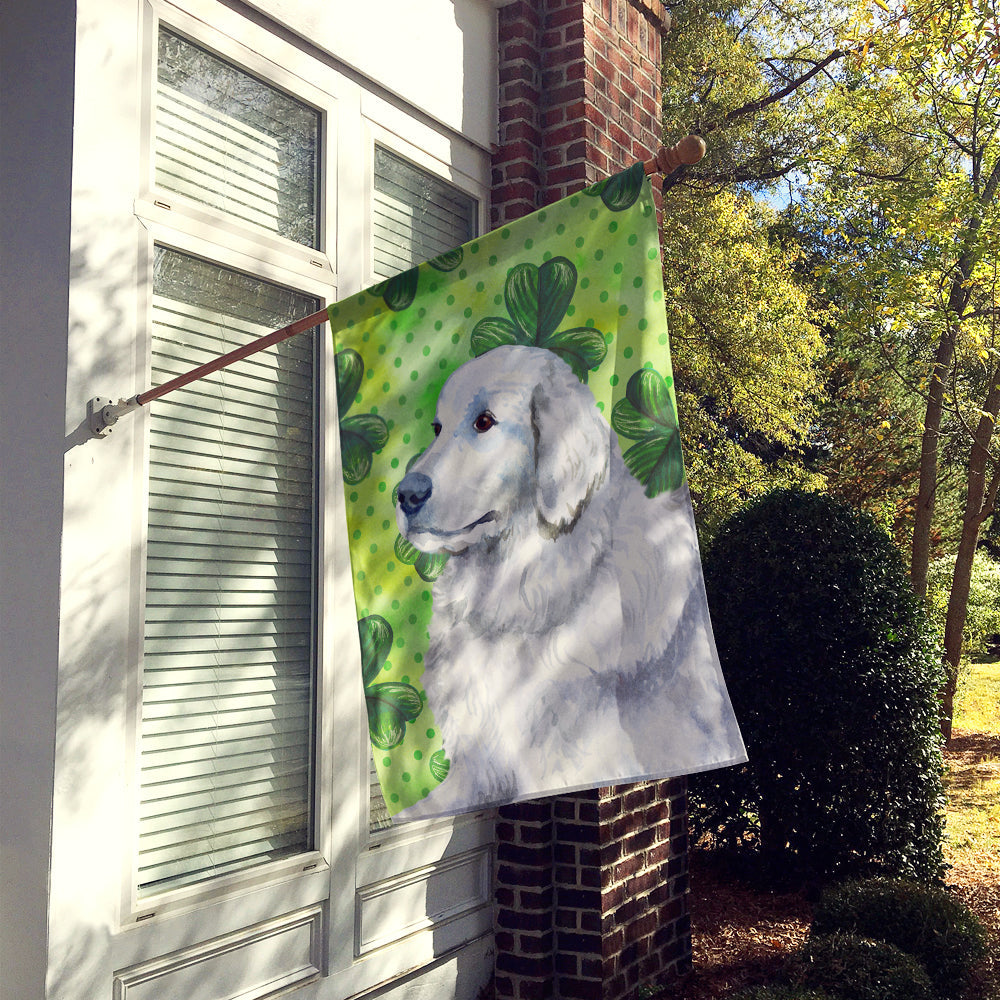Maremma Sheepdog St Patrick's House Flag 28x40 Porch Sleeve Pole Decorative Outside Yard Banner Artwork Wall Hanging, Polyester