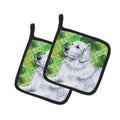 Maremma Sheepdog St Patrick's Pot Holder Set of 2 Heat Resistant Quilted Hot Pads 7.5 x 7.5 Inch, Insulated Kitchen Trivets for Cooking & Baking