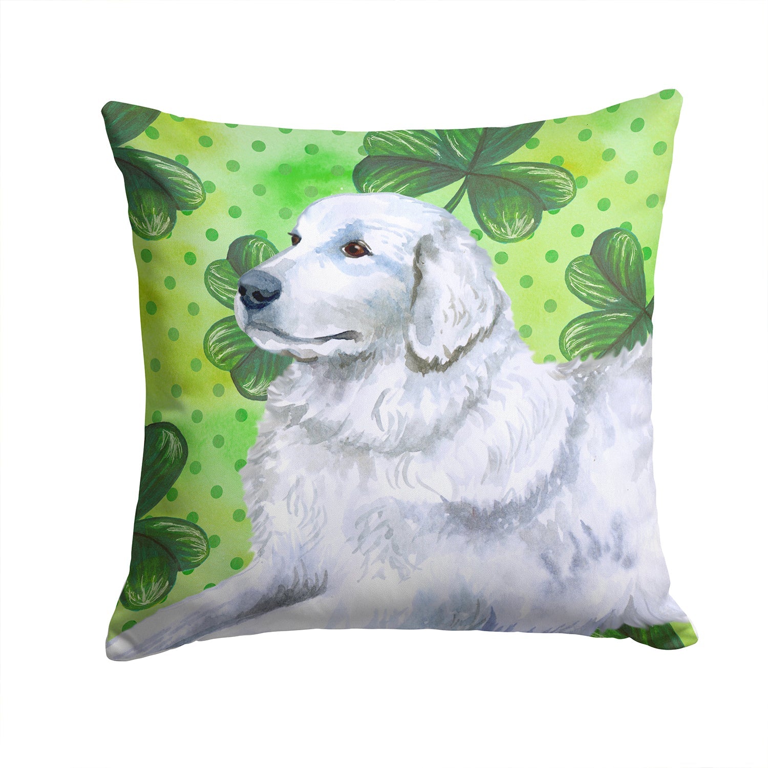 Maremma Sheepdog St Patrick's Decorative Throw Pillow 14x14 Indoor Outdoor Accent Cushion, Fabric Cover with Insert for Sofa, Bed, Porch & Living Room