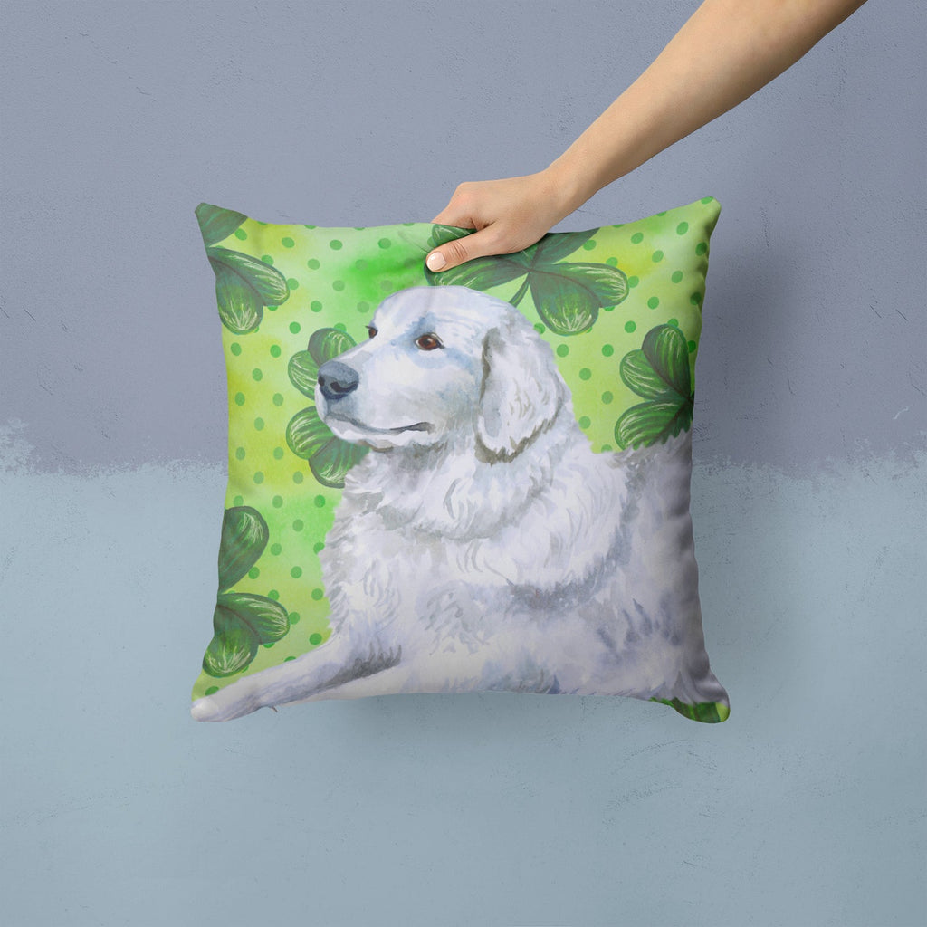 Maremma Sheepdog St Patrick's Decorative Throw Pillow 14x14 Indoor Outdoor Accent Cushion, Fabric Cover with Insert for Sofa, Bed, Porch & Living Room