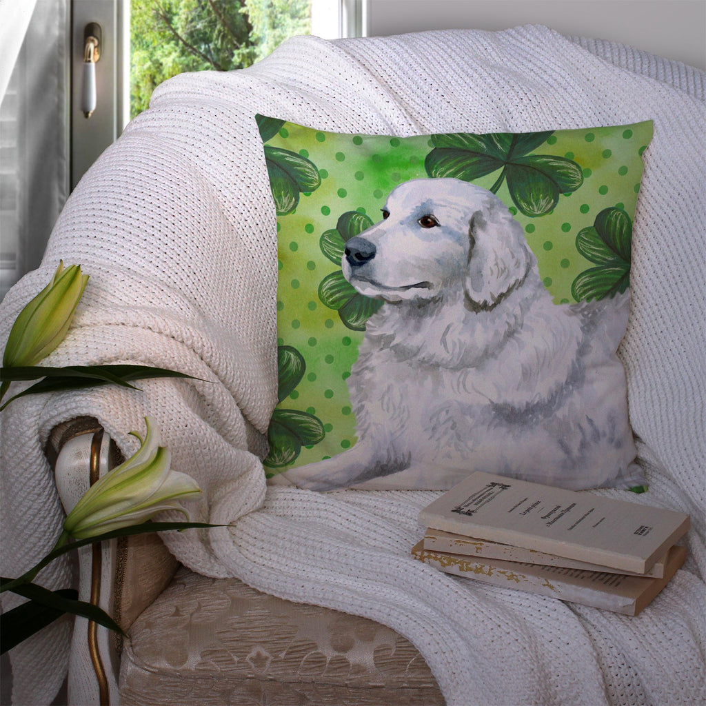 Maremma Sheepdog St Patrick's Decorative Throw Pillow 14x14 Indoor Outdoor Accent Cushion, Fabric Cover with Insert for Sofa, Bed, Porch & Living Room