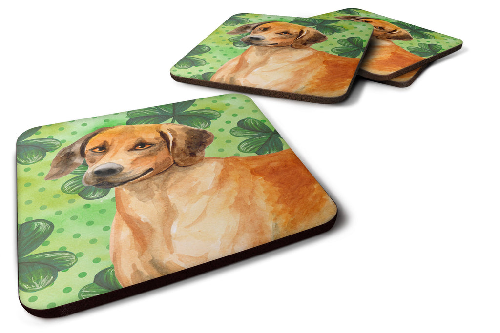 Rhodesian Ridgeback St Patrick's Foam Coasters Set of 4 Cup Coasters for Indoor Outdoor, Tabletop Protection, Anti Slip, Mouse pad Material