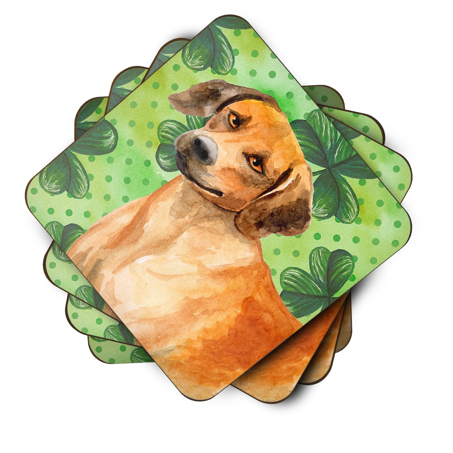 Rhodesian Ridgeback St Patrick's Foam Coasters Set of 4 Cup Coasters for Indoor Outdoor, Tabletop Protection, Anti Slip, Mouse pad Material