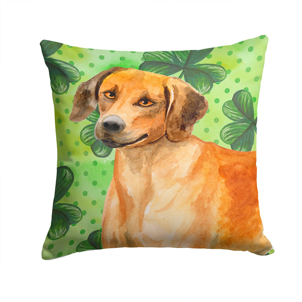 Rhodesian Ridgeback St Patrick's Decorative Throw Pillow 14x14 Indoor Outdoor Accent Cushion, Fabric Cover with Insert for Sofa, Bed, Porch & Living Room