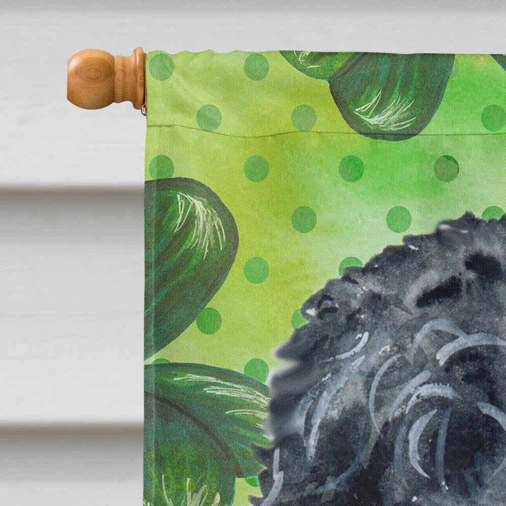 Black Russian Terrier St Patrick's House Flag 28x40 Porch Sleeve Pole Decorative Outside Yard Banner Artwork Wall Hanging, Polyester