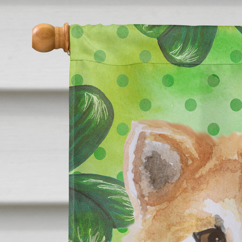 Shiba Inu St Patrick's House Flag 28x40 Porch Sleeve Pole Decorative Outside Yard Banner Artwork Wall Hanging, Polyester