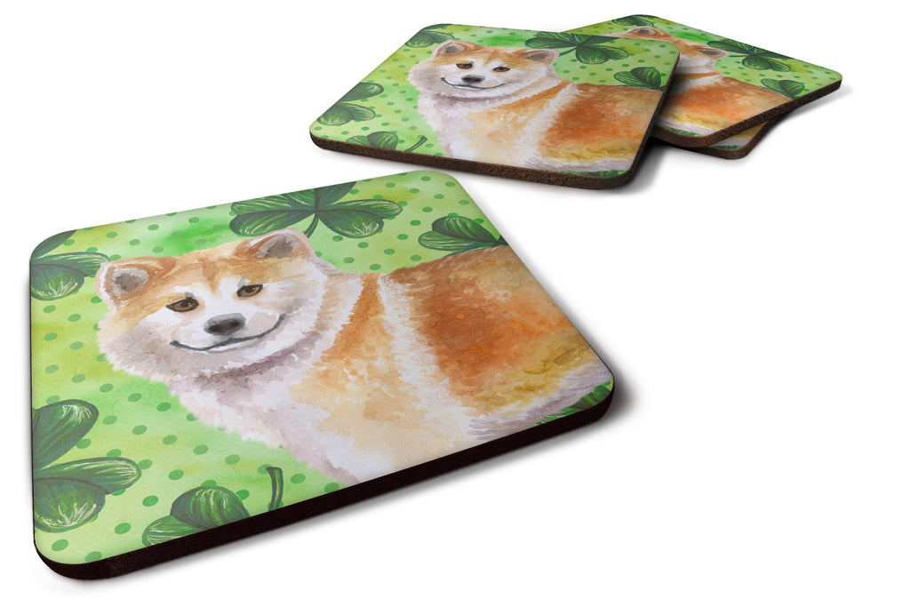 Shiba Inu St Patrick's Foam Coasters Set of 4 Cup Coasters for Indoor Outdoor, Tabletop Protection, Anti Slip, Mouse pad Material