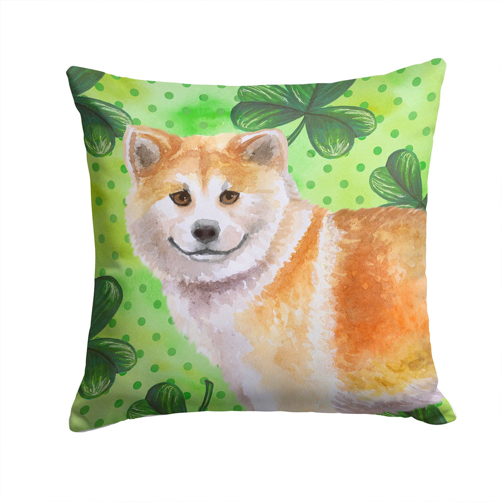 Shiba Inu St Patrick's Decorative Throw Pillow 14x14 Indoor Outdoor Accent Cushion, Fabric Cover with Insert for Sofa, Bed, Porch & Living Room