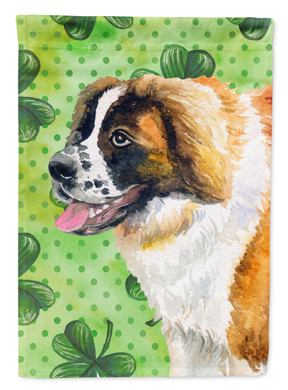 Saint Bernard St Patrick's House Flag 28x40 Porch Sleeve Pole Decorative Outside Yard Banner Artwork Wall Hanging, Polyester
