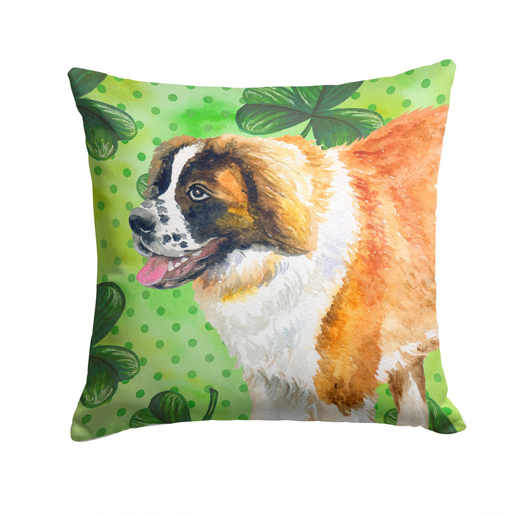 Saint Bernard St Patrick's Decorative Throw Pillow 14x14 Indoor Outdoor Accent Cushion, Fabric Cover with Insert for Sofa, Bed, Porch & Living Room