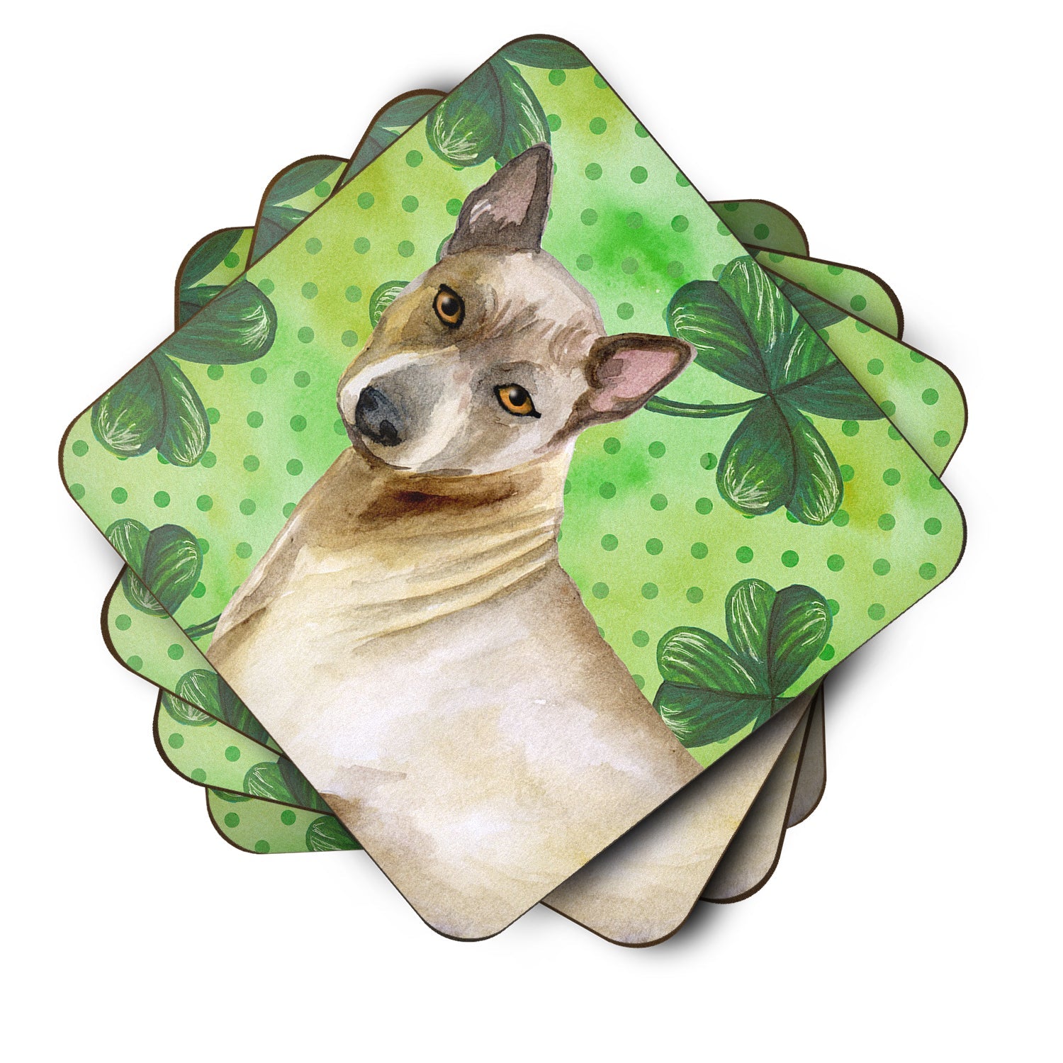Thai Ridgeback St Patrick's Foam Coasters Set of 4 Cup Coasters for Indoor Outdoor, Tabletop Protection, Anti Slip, Mouse pad Material