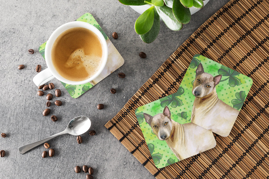 Thai Ridgeback St Patrick's Foam Coasters Set of 4 Cup Coasters for Indoor Outdoor, Tabletop Protection, Anti Slip, Mouse pad Material