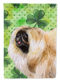 Pekingese St Patrick's House Flag 28x40 Porch Sleeve Pole Decorative Outside Yard Banner Artwork Wall Hanging, Polyester