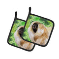 Pekingese St Patrick's Pot Holder Set of 2 Heat Resistant Quilted Hot Pads 7.5 x 7.5 Inch, Insulated Kitchen Trivets for Cooking & Baking