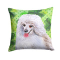 Medium White Poodle St Patrick's Decorative Throw Pillow 14x14 Indoor Outdoor Accent Cushion, Fabric Cover with Insert for Sofa, Bed, Porch & Living Room