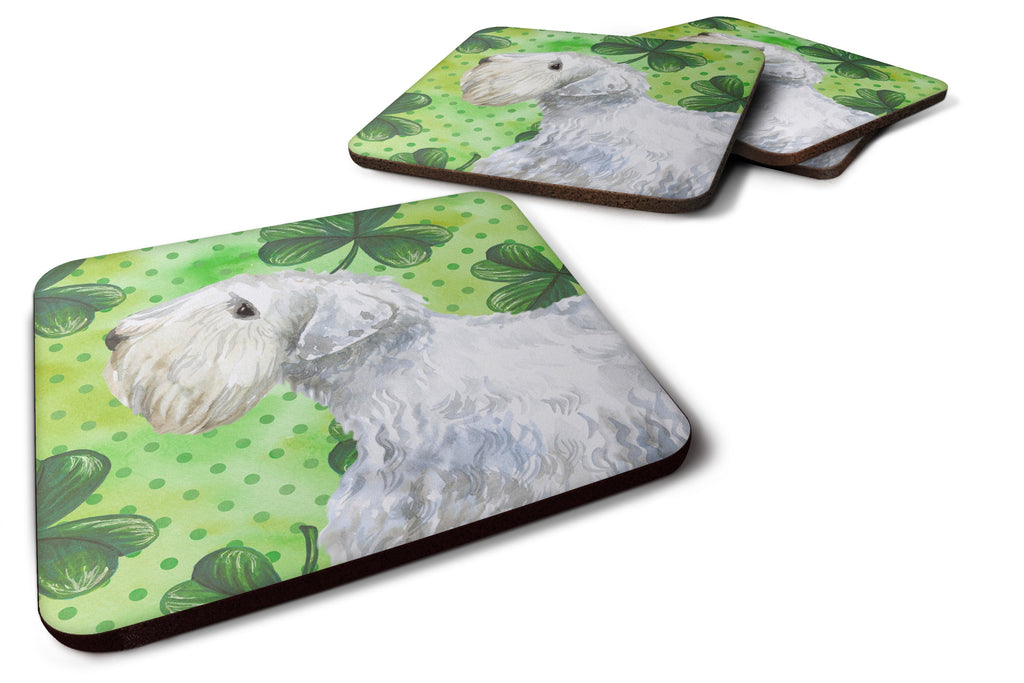 Sealyham Terrier St Patrick's Foam Coasters Set of 4 Cup Coasters for Indoor Outdoor, Tabletop Protection, Anti Slip, Mouse pad Material